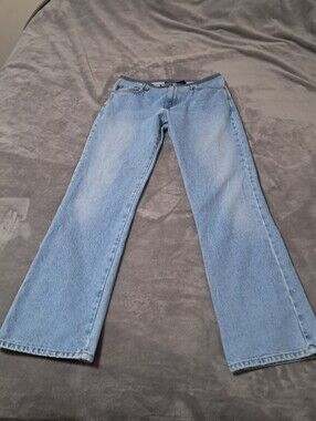 Vintage Express Jeans Y2K Classic Light Blue Women's Straight Leg MidRise Sz 7/8